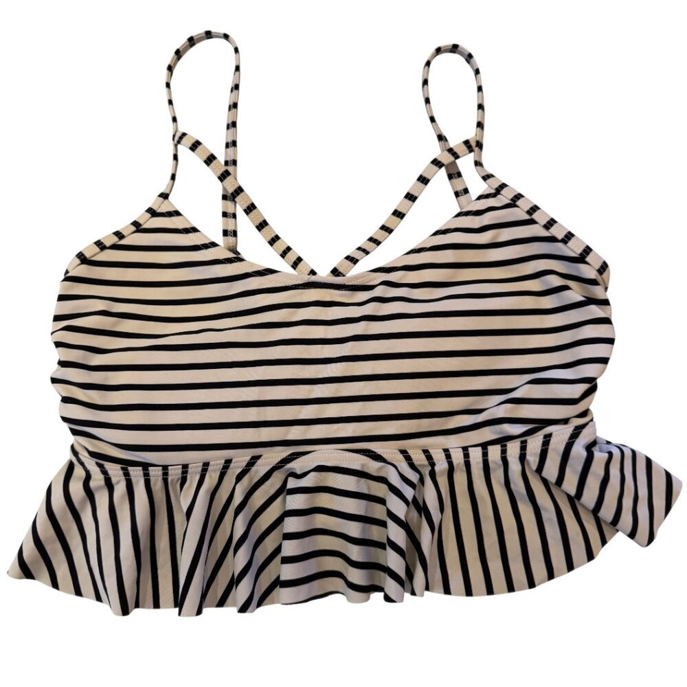 COCOSHIP Navy & White Striped Adjustable Back Swim Top β Size 8 (M) - Picture 3 of 6